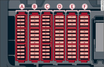 Luggage compartment: Fuse carrier with plastic frames